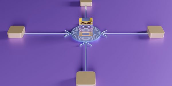 Workflow Editor mit verbundenen Nodes auf einem Bildschirm