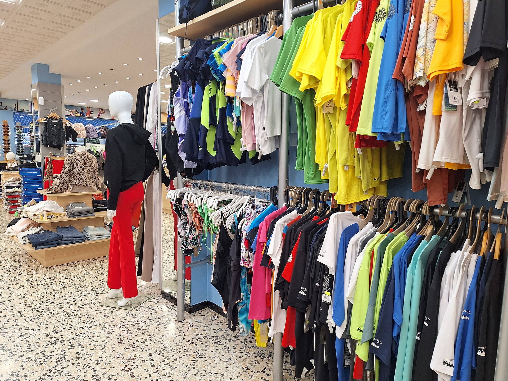 colored shirts clothing rack